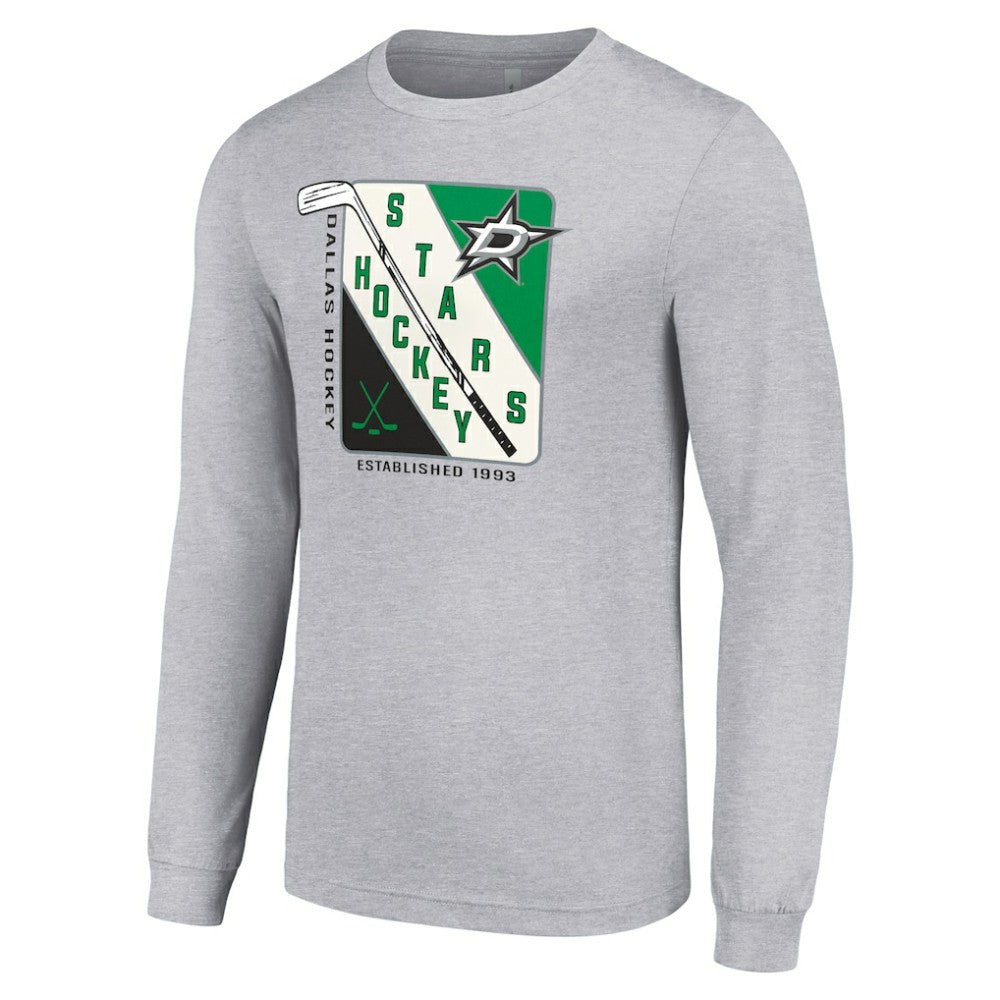 NHL Dallas Stars Starter Shield Long Sleeve Graphic T-Shirt - Heather Gray