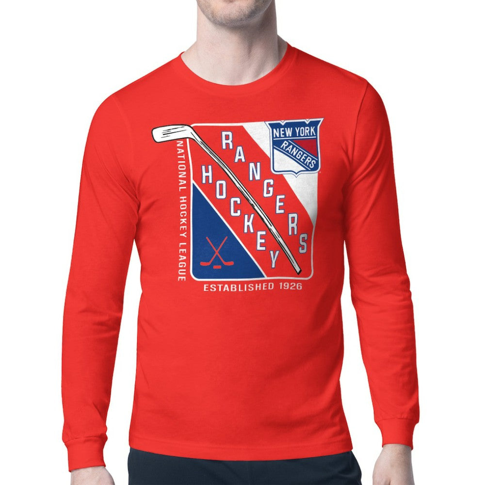 NHL New York Rangers Starter Shield Long Sleeve Graphic T-Shirt - Red