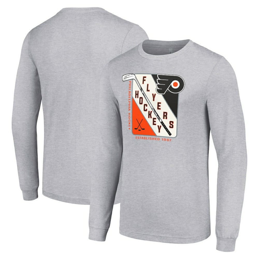 NHL Philadelphia Flyers Starter Shield Long Sleeve Graphic T-Shirt - Heather Gray