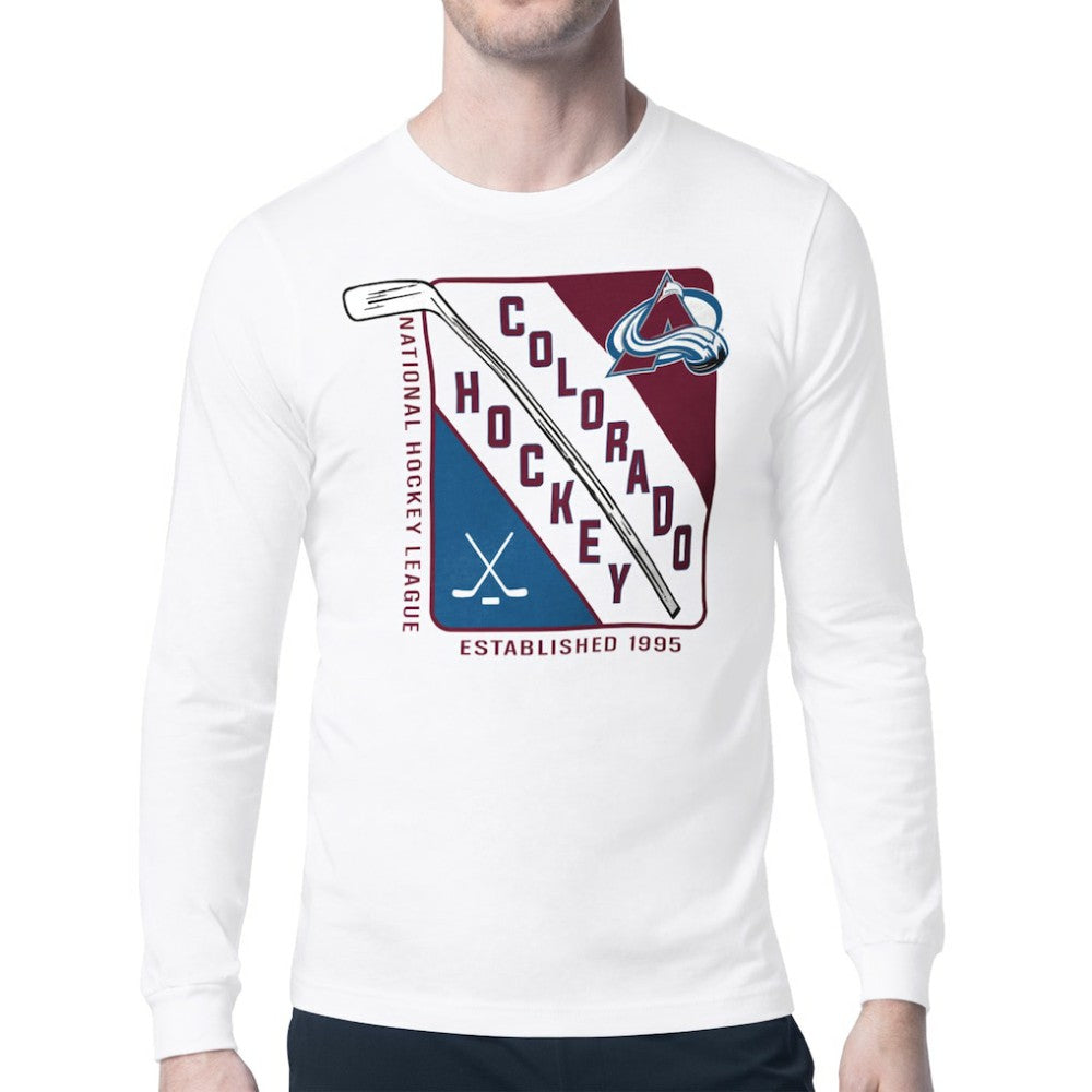 NHL Colorado Avalanche Starter Shield Long Sleeve Graphic T-Shirt - White