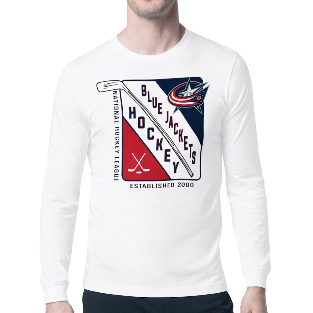NHL Columbus Blue Jackets Starter Shield Long Sleeve Graphic T-Shirt - White