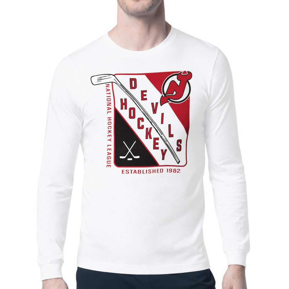 NHL New Jersey Devils Starter Shield Long Sleeve Graphic T-Shirt - White