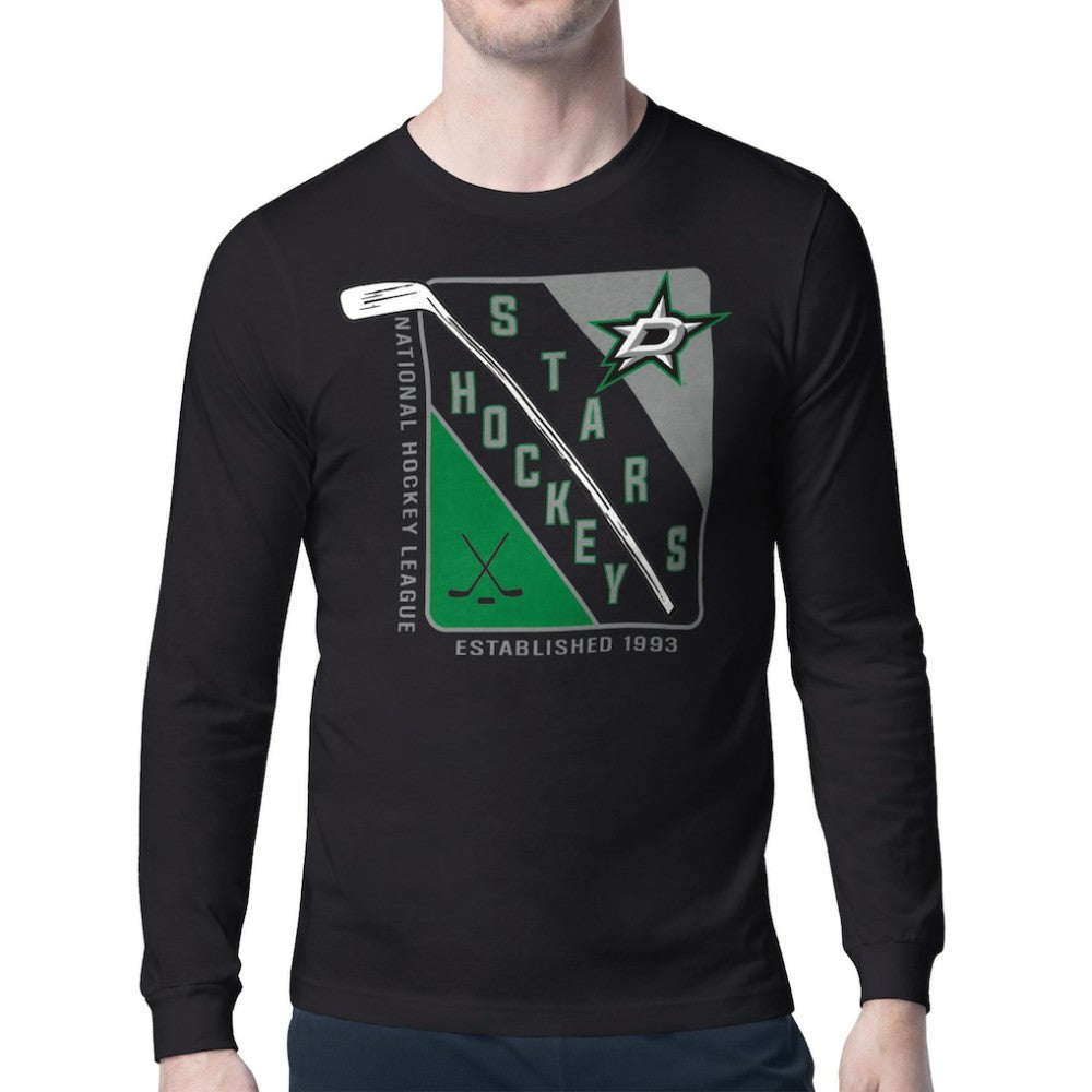 NHL Dallas Stars Starter Shield Long Sleeve Graphic T-Shirt - Black