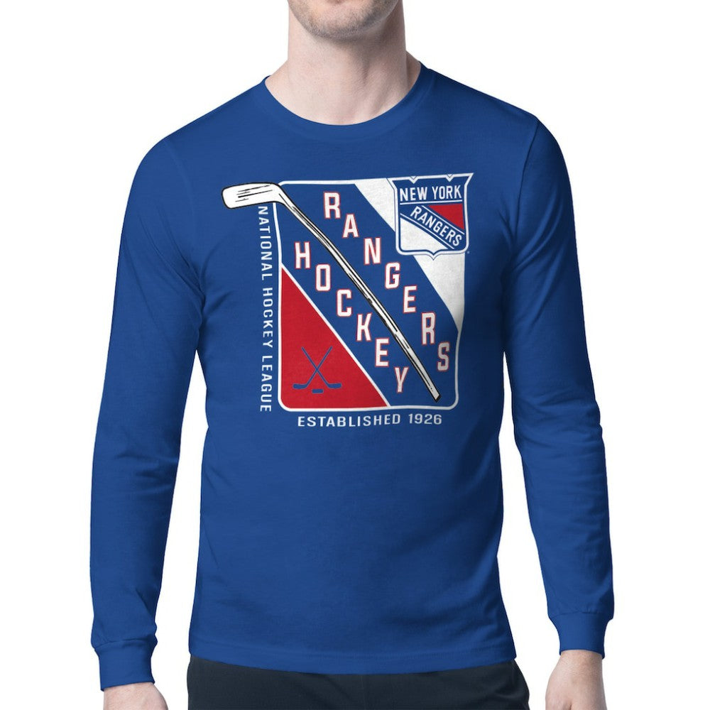 NHL New York Rangers Starter Shield Long Sleeve Graphic T-Shirt - Blue