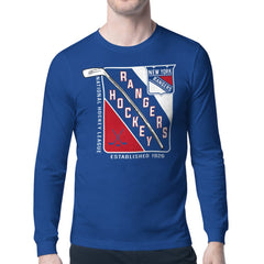 NHL New York Rangers Starter Shield Long Sleeve Graphic T-Shirt - Blue