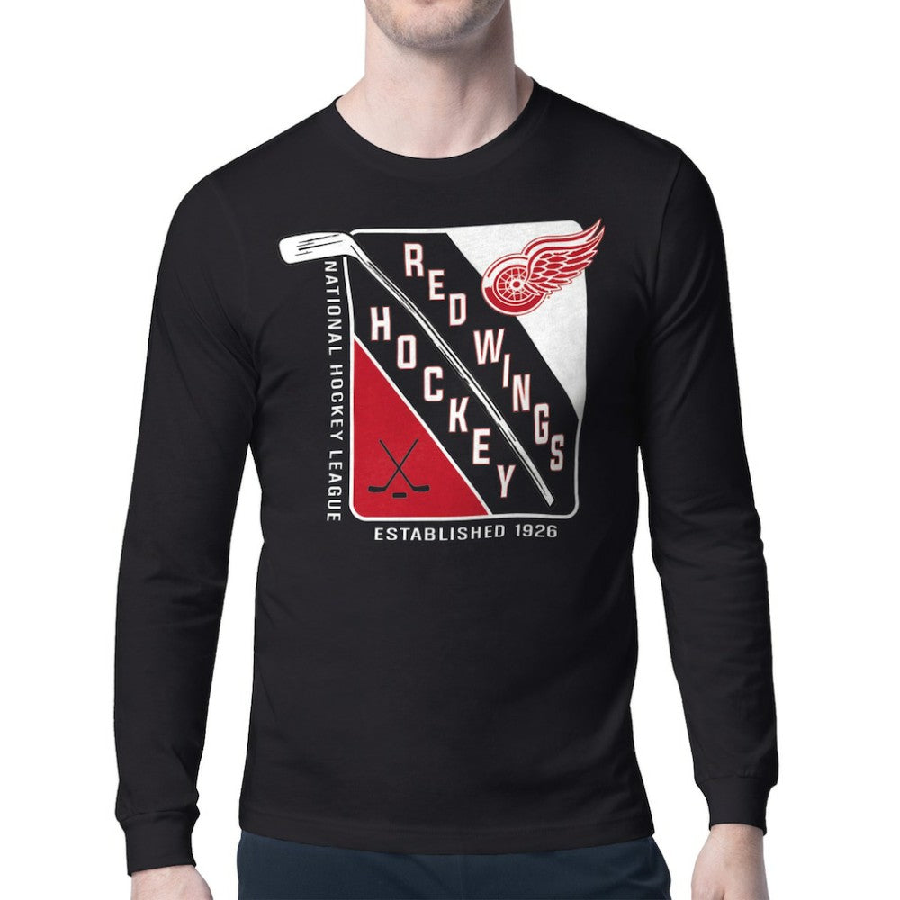 NHL Detroit Red Wings Starter Shield Long Sleeve Graphic T-Shirt - Black