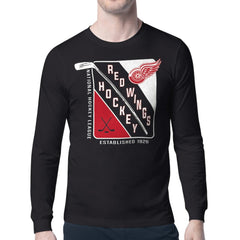 NHL Detroit Red Wings Starter Shield Long Sleeve Graphic T-Shirt - Black