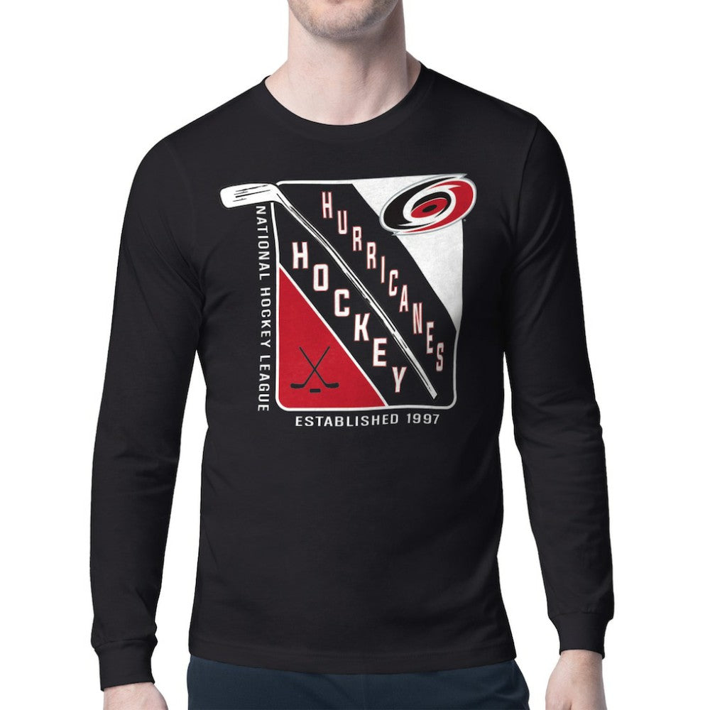 NHL Carolina Hurricanes Starter Shield Long Sleeve Graphic T-Shirt - Black
