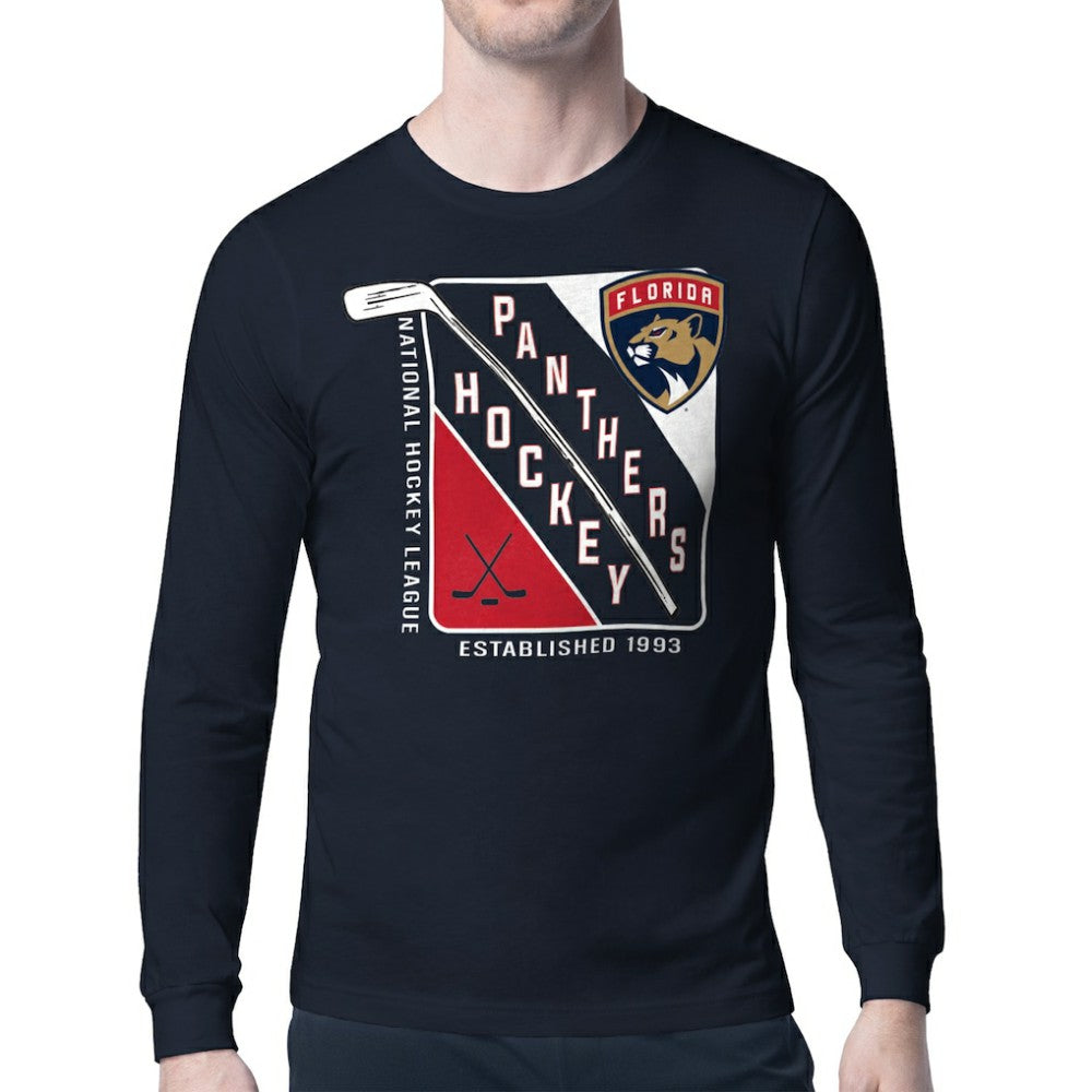 NHL Florida Panthers Starter Shield Long Sleeve Graphic T-Shirt - Navy