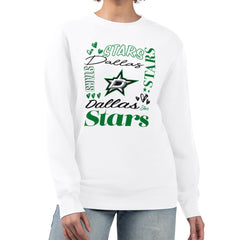 NHL Dallas Stars G-III 4Her by Carl Banks Women's Collage Graphic Fleece Long Sleeve Pullover Sweatshirt - White