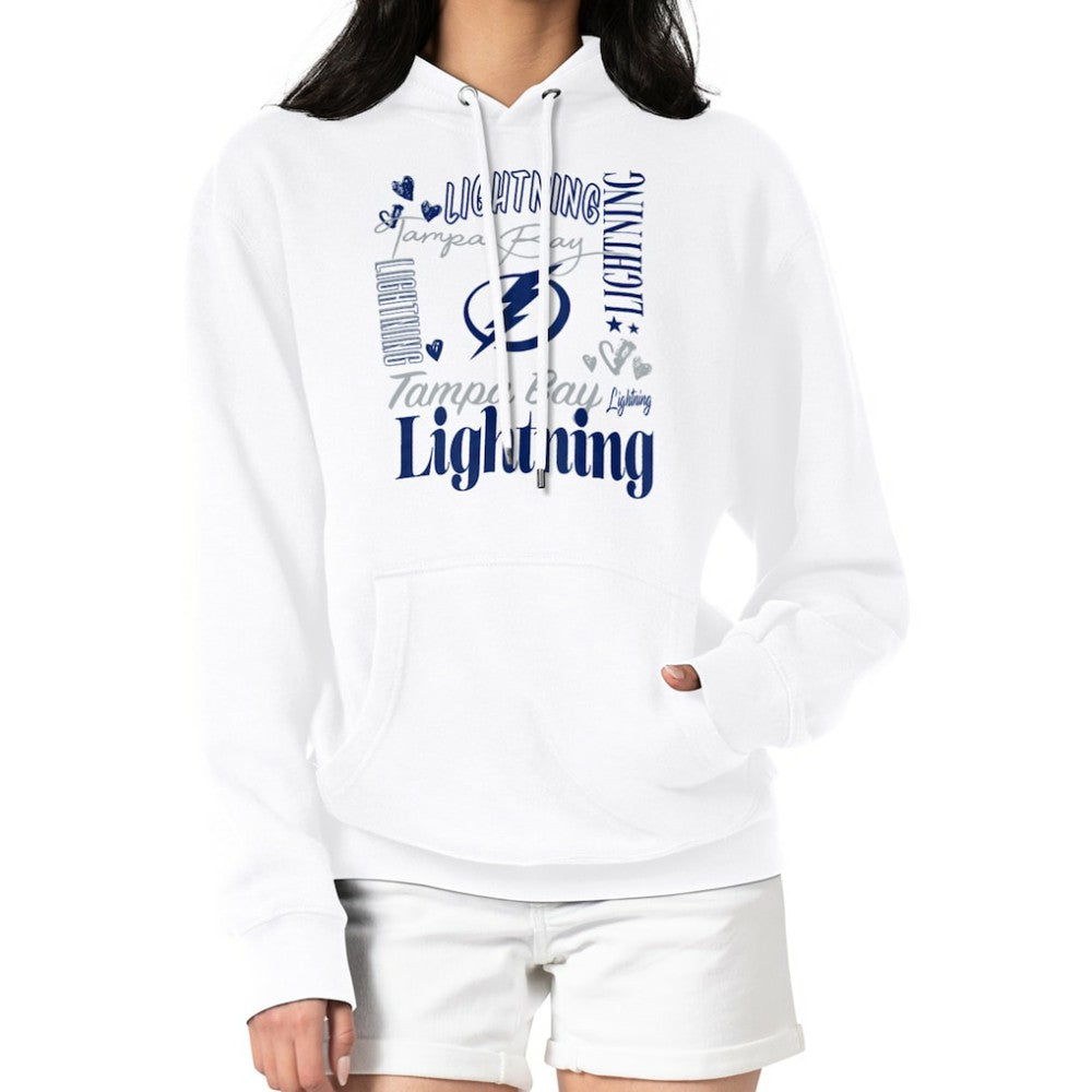 NHL Tampa Bay Lightning G-III 4Her by Carl Banks Women's Collage Team Graphic Tri-Blend Fleece Pullover Hoodie - White