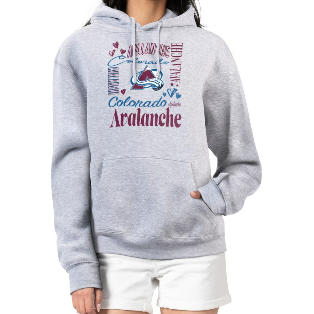 NHL Colorado Avalanche G-III 4Her by Carl Banks Women's Collage Team Graphic Fleece Pullover Hoodie - Heather Gray