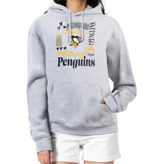 NHL Pittsburgh Penguins G-III 4Her by Carl Banks Women's Collage Team Graphic Tri-Blend Fleece Pullover Hoodie - Heather Gray