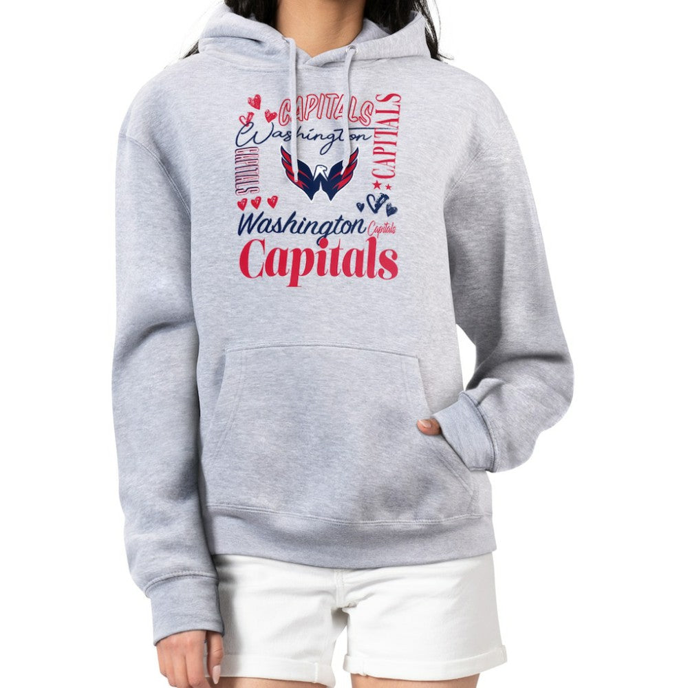 NHL Washington Capitals G-III 4Her by Carl Banks Women's Collage Team Graphic Fleece Pullover Hoodie - Heather Gray