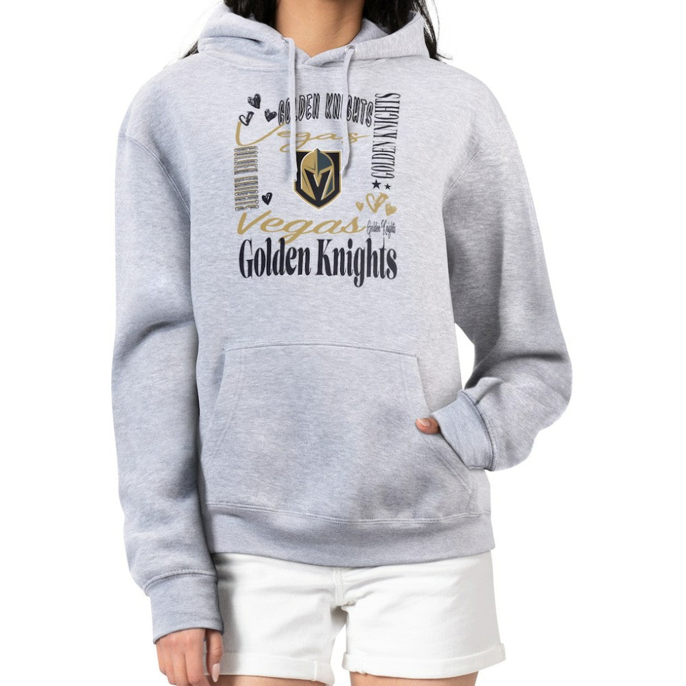 NHL Vegas Golden Knights G-III 4Her by Carl Banks Women's Collage Team Graphic Tri-Blend Fleece Pullover Hoodie - Heather Gray