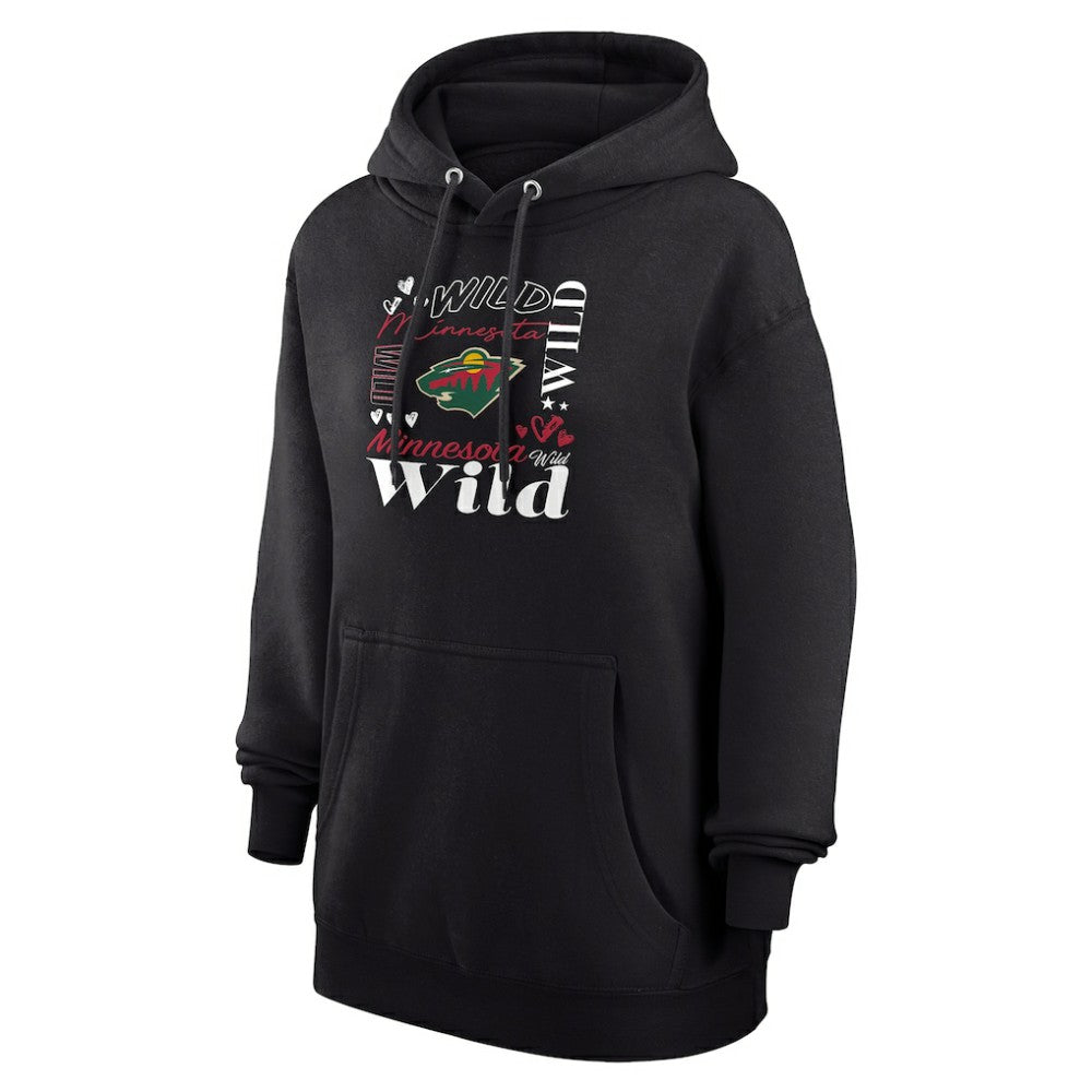 NHL Minnesota Wild G-III 4Her by Carl Banks Women's Collage Team Graphic Tri-Blend Fleece Pullover Hoodie - Black
