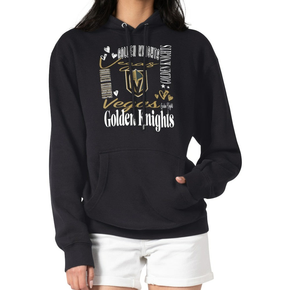NHL Vegas Golden Knights G-III 4Her by Carl Banks Women's Collage Team Graphic Tri-Blend Fleece Pullover Hoodie - Black