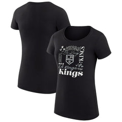 NHL Los Angeles Kings G-III 4Her by Carl Banks Women's Super-Slim Fit Lightweight Collage Team Graphic T-Shirt - Black