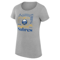NHL Buffalo Sabres G-III 4Her by Carl Banks Women's Super-Slim Fit Lightweight Collage Team Graphic T-Shirt - Heather Gray