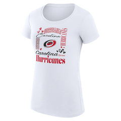 NHL Carolina Hurricanes G-III 4Her by Carl Banks Women's Super-Slim Fit Lightweight Collage Team Graphic T-Shirt - White