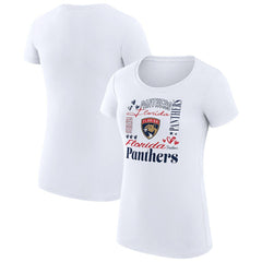 NHL Florida Panthers G-III 4Her by Carl Banks Women's Super-Slim Fit Lightweight Collage Team Graphic T-Shirt - White