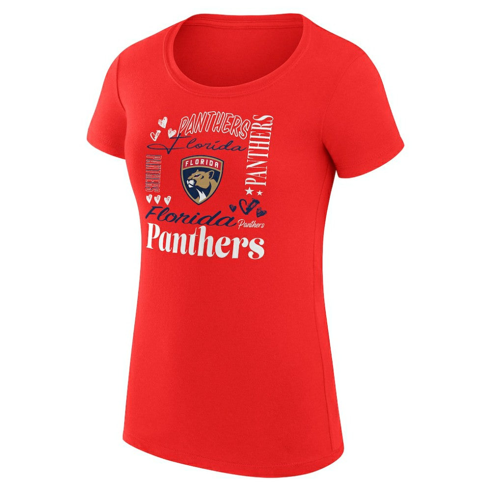 NHL Florida Panthers G-III 4Her by Carl Banks Women's Super-Slim Fit Lightweight Collage Team Graphic T-Shirt - Red