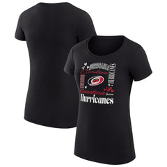 NHL Carolina Hurricanes G-III 4Her by Carl Banks Women's Super-Slim Fit Lightweight Collage Team Graphic T-Shirt - Black