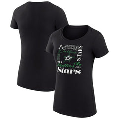 NHL Dallas Stars G-III 4Her by Carl Banks Women's Super-Slim Fit Lightweight Collage Team Graphic T-Shirt - Black