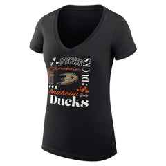 NHL Anaheim Ducks G-III 4Her by Carl Banks Women's Super-Slim Fit Lightweight Collage Team Graphic T-Shirt - Black
