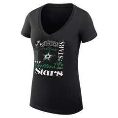 NHL Dallas Stars G-III 4Her by Carl Banks Women's Super-Slim Fit Lightweight Collage Team Graphic T-Shirt - Black