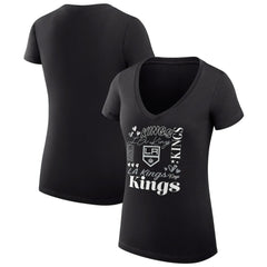 NHL Los Angeles Kings G-III 4Her by Carl Banks Women's Super-Slim Fit Lightweight Collage Team Graphic T-Shirt - Black