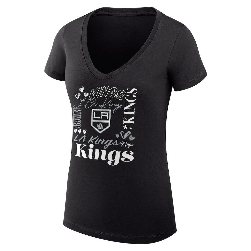 NHL Los Angeles Kings G-III 4Her by Carl Banks Women's Super-Slim Fit Lightweight Collage Team Graphic T-Shirt - Black