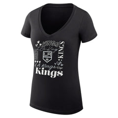 NHL Los Angeles Kings G-III 4Her by Carl Banks Women's Super-Slim Fit Lightweight Collage Team Graphic T-Shirt - Black