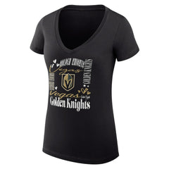 NHL Vegas Golden Knights G-III 4Her by Carl Banks Women's Super-Slim Fit Lightweight Collage Team Graphic T-Shirt - Black