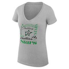 NHL Dallas Stars G-III 4Her by Carl Banks Women's Super-Slim Fit Lightweight Collage Team Graphic T-Shirt - Heather Gray