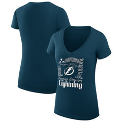 NHL Tampa Bay Lightning G-III 4Her by Carl Banks Women's Super-Slim Fit Lightweight Collage Team Graphic T-Shirt - Blue