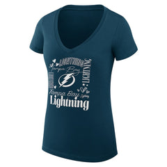 NHL Tampa Bay Lightning G-III 4Her by Carl Banks Women's Super-Slim Fit Lightweight Collage Team Graphic T-Shirt - Blue