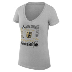 NHL Vegas Golden Knights G-III 4Her by Carl Banks Women's Super-Slim Fit Lightweight Collage Team Graphic T-Shirt - Heather Gray