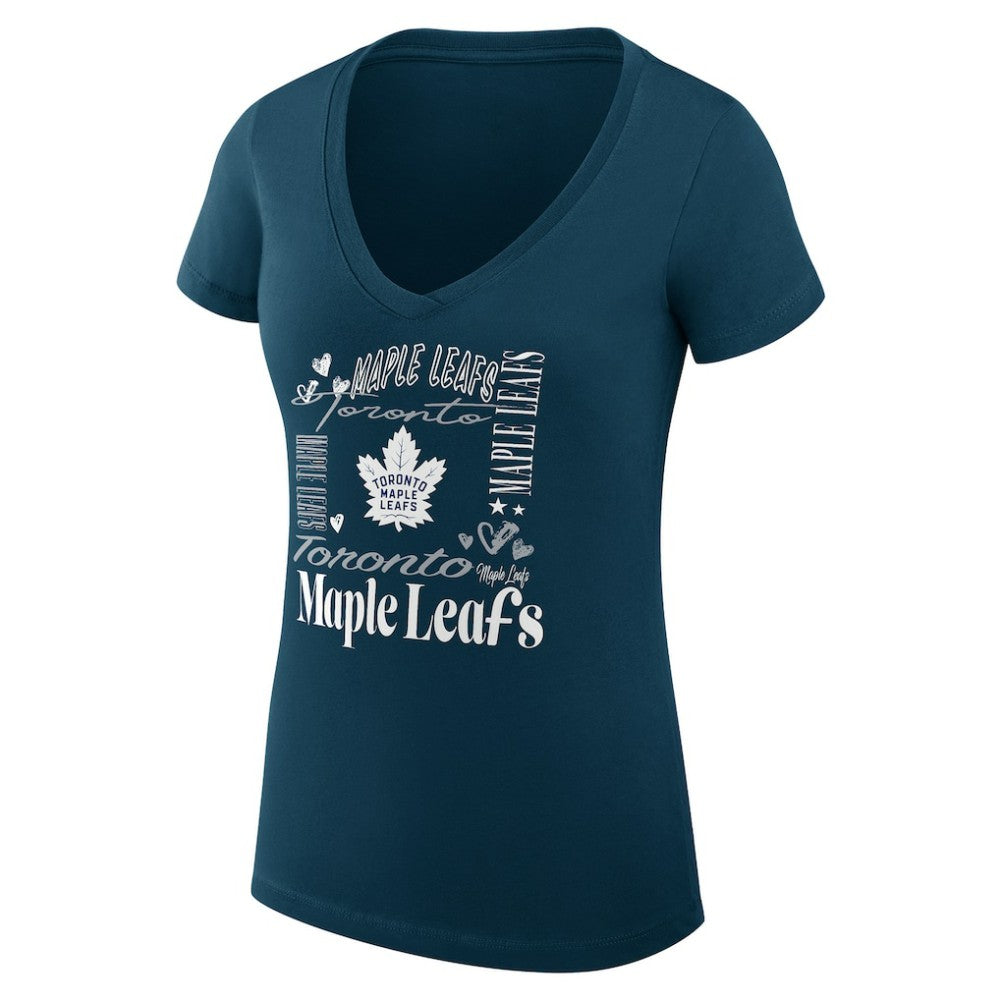 NHL Toronto Maple Leafs G-III 4Her by Carl Banks Women's Super-Slim Fit Lightweight Collage Team Graphic T-Shirt - Blue