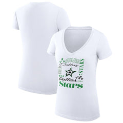 NHL Dallas Stars G-III 4Her by Carl Banks Women's Super-Slim Fit Lightweight Collage Team Graphic T-Shirt - White