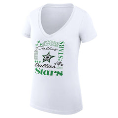 NHL Dallas Stars G-III 4Her by Carl Banks Women's Super-Slim Fit Lightweight Collage Team Graphic T-Shirt - White