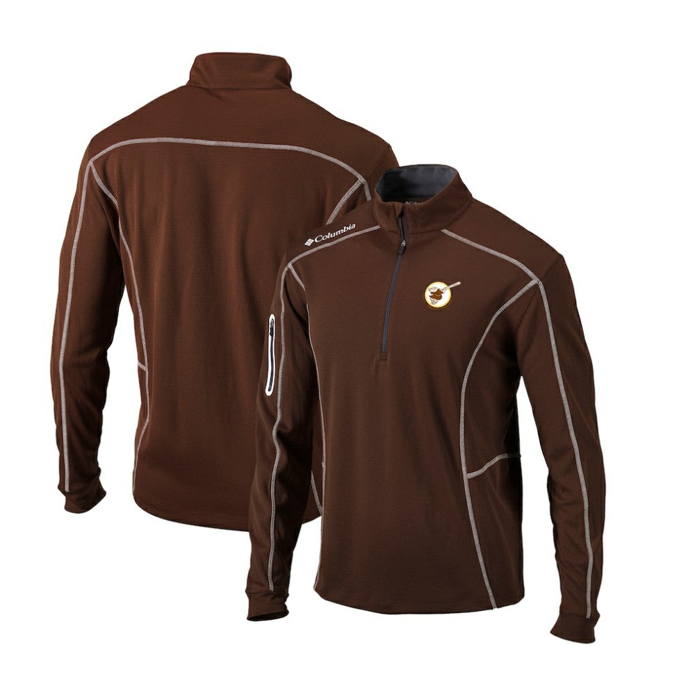 San Diego Padres Columbia Cooperstown Collection Omni-Wick Shotgun Quarter-Zip Top - Brown Tops