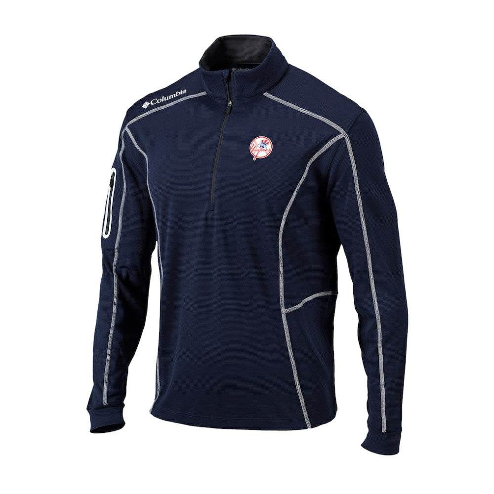 New York Yankees Columbia Cooperstown Collection Omni-Wick Shotgun Quarter-Zip Top - Navy Tops