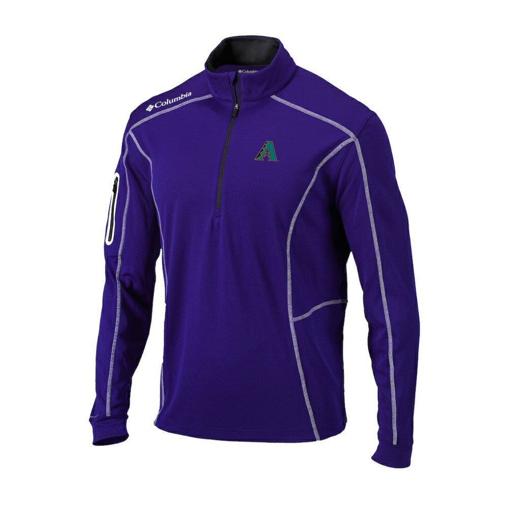 Arizona Diamondbacks Columbia Cooperstown Collection Omni-Wick Shotgun Quarter-Zip Top - Purple Tops