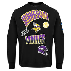 Minnesota Vikings Pro Standard Turn It Up Drop Shoulder Pullover Sweatshirt Black