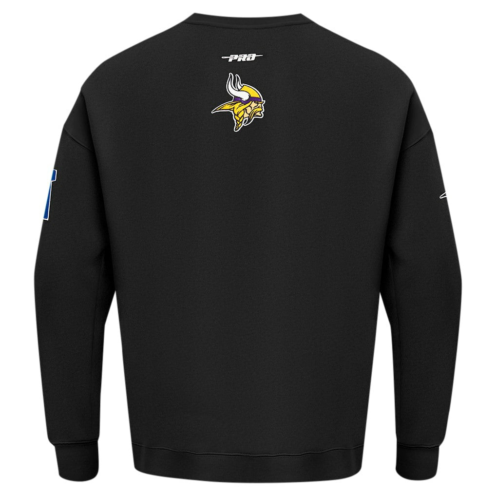 Minnesota Vikings Pro Standard Turn It Up Drop Shoulder Pullover Sweatshirt Black