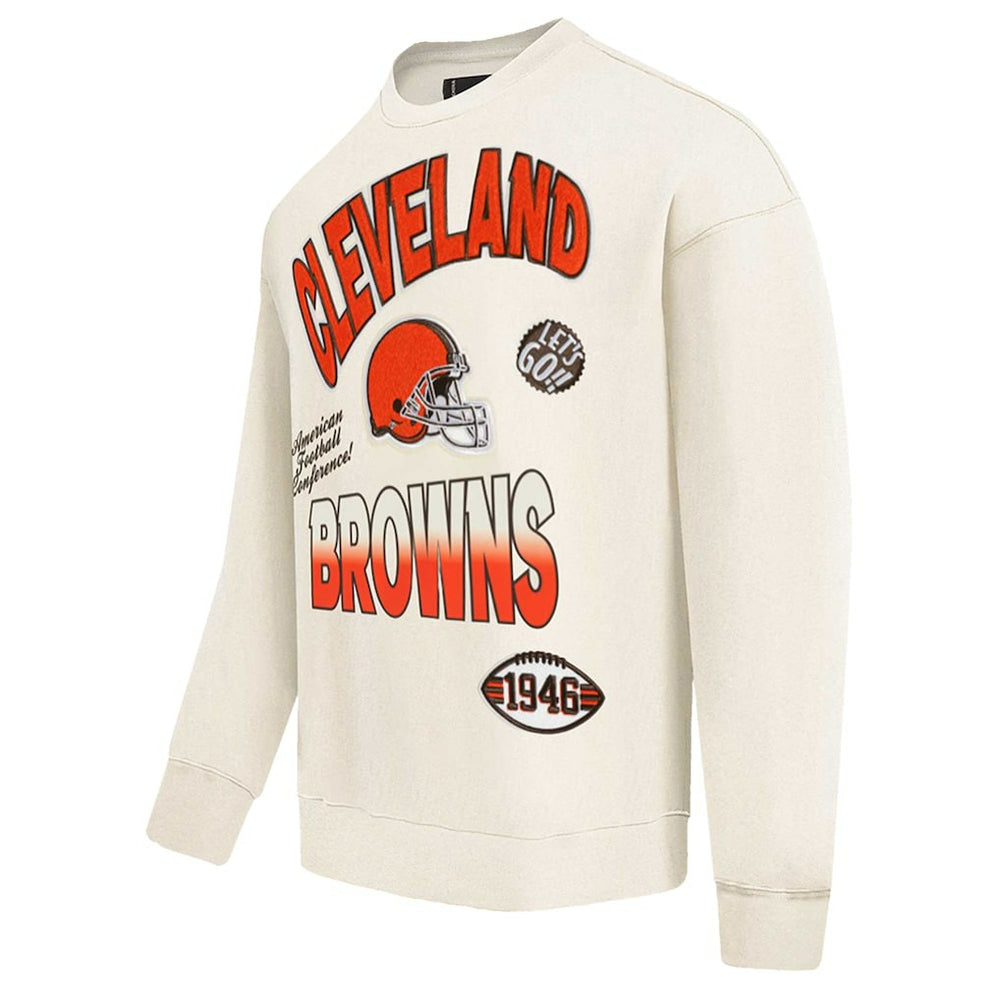 Cleveland Browns Pro Standard Turn It Up Pullover Sweatshirt Cream