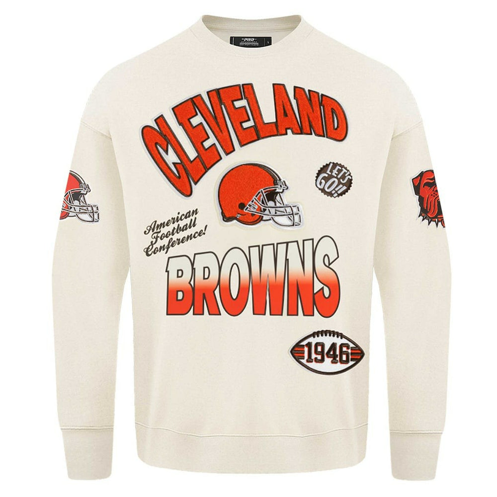 Cleveland Browns Pro Standard Turn It Up Pullover Sweatshirt Cream