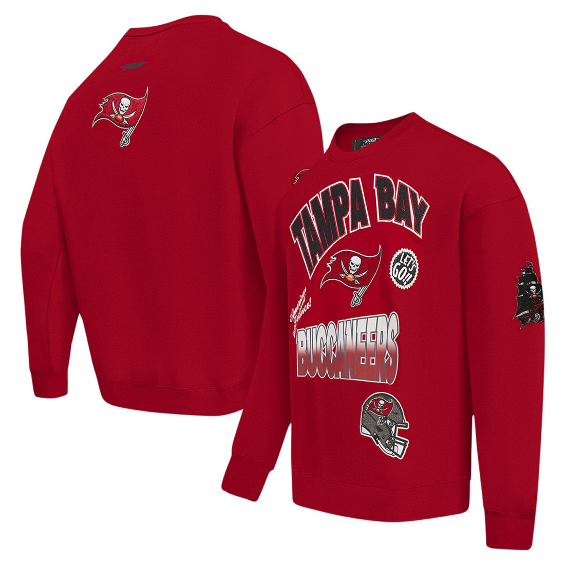 Tampa Bay Buccaneers Pro Standard Turn It Up Drop Shoulder Pullover Sweatshirt Red