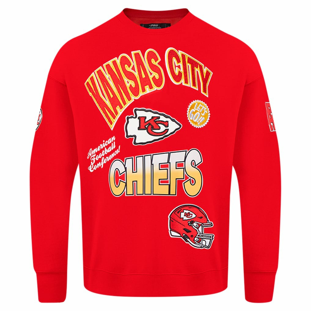 Kansas City Chiefs Pro Standard Turn It Up Drop Shoulder Pullover Sweatshirt Red